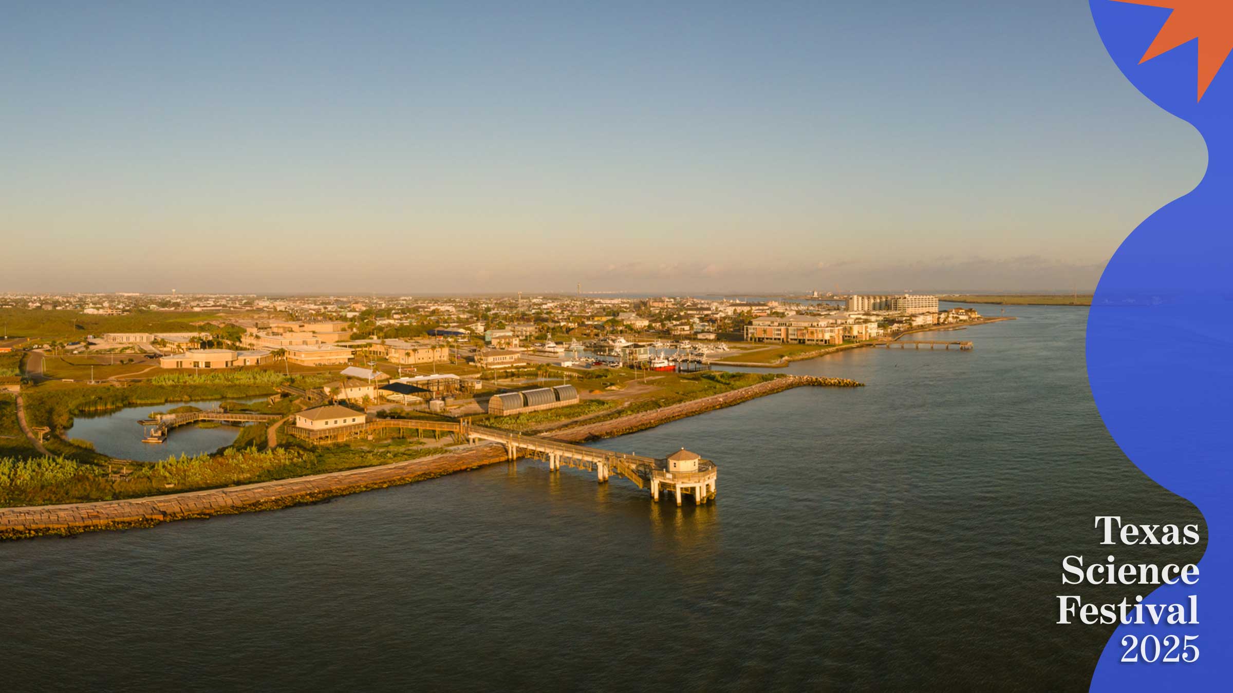 aerial view of the marine science institute