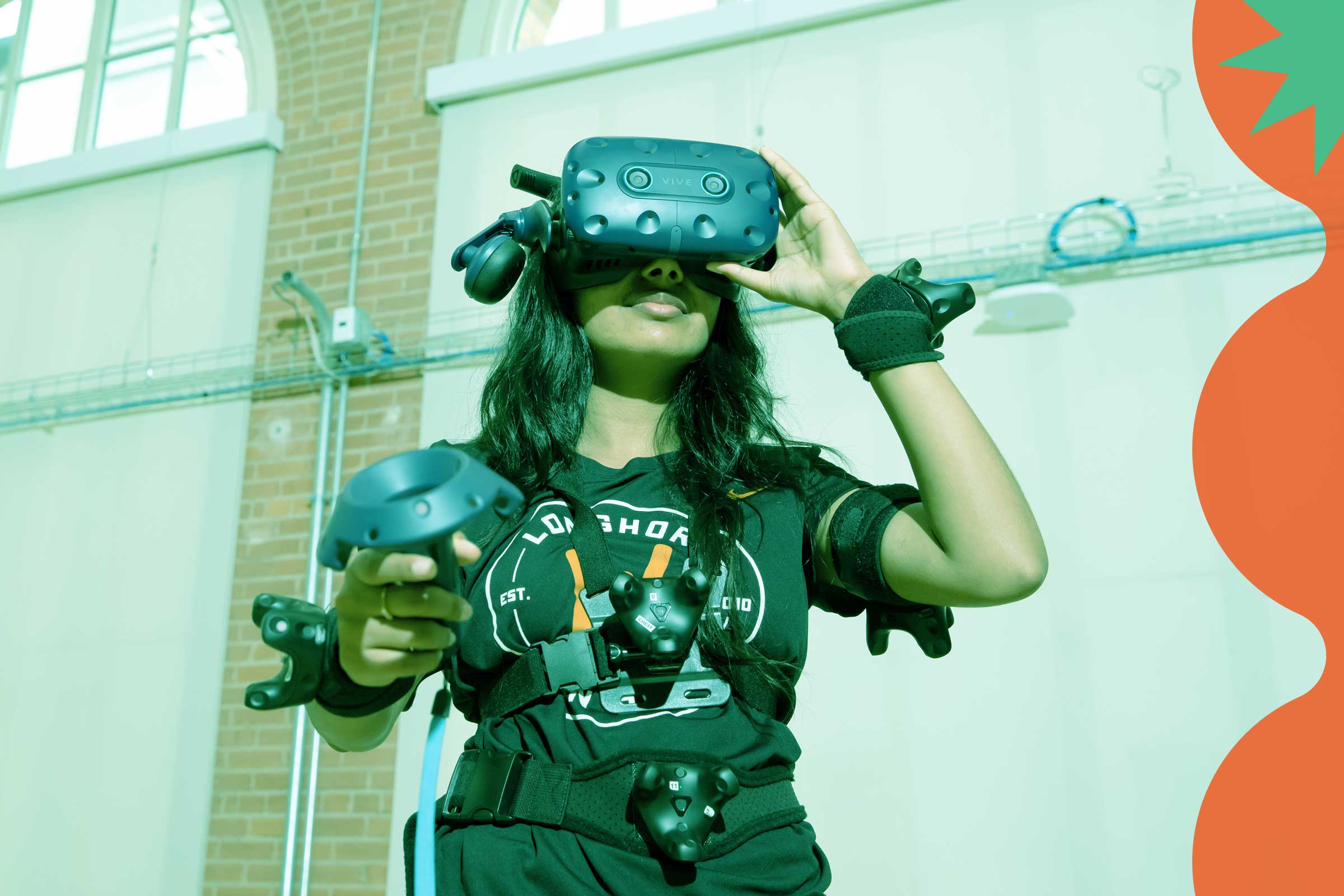student using a vr set