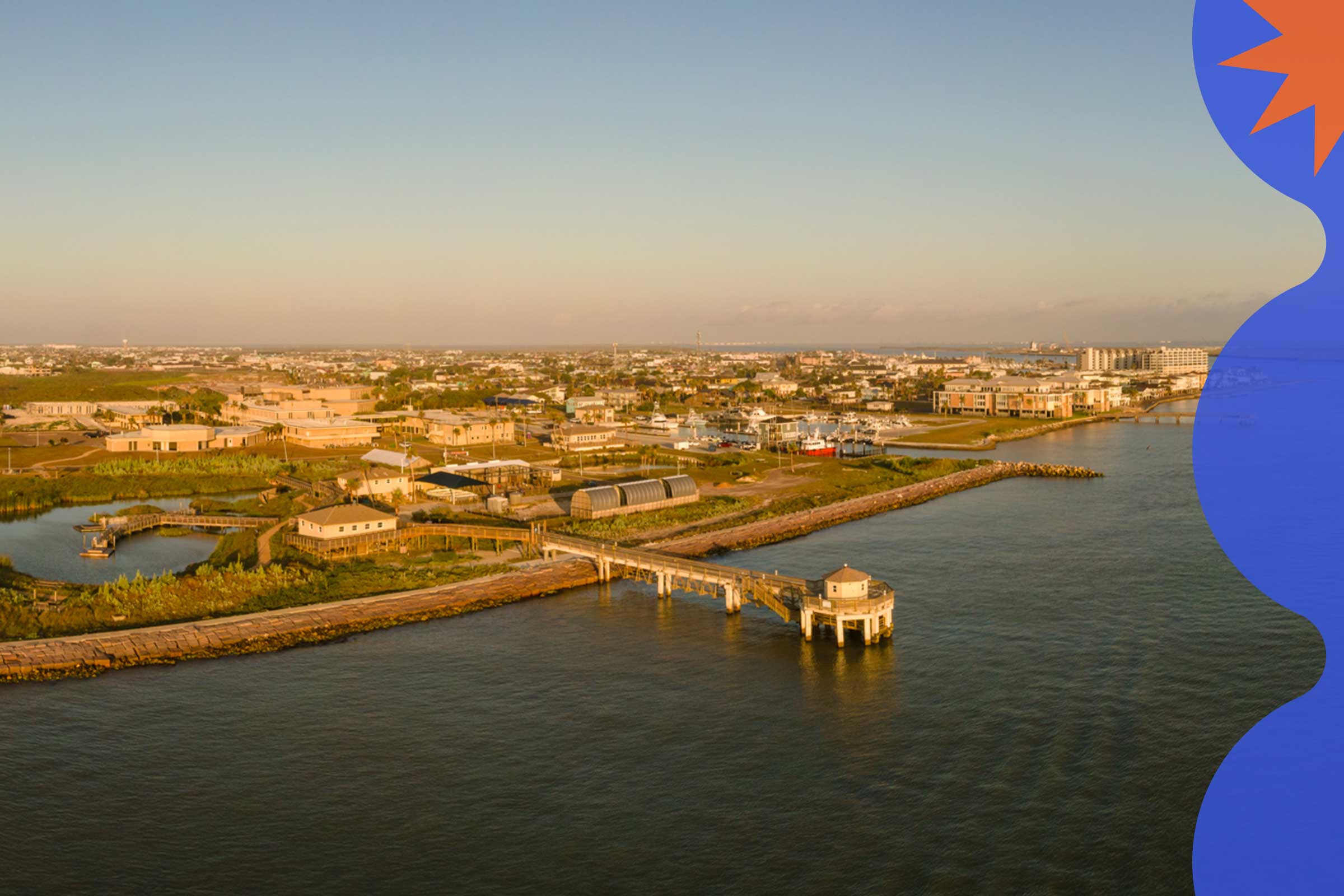 aerial view of the marine science institute