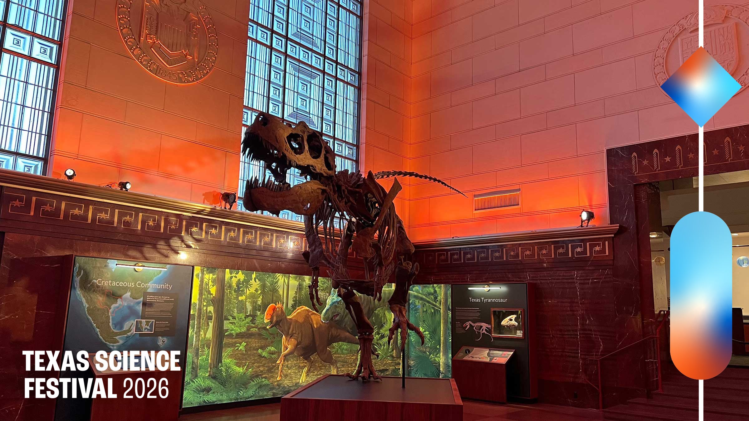 Fosil in museum lobby